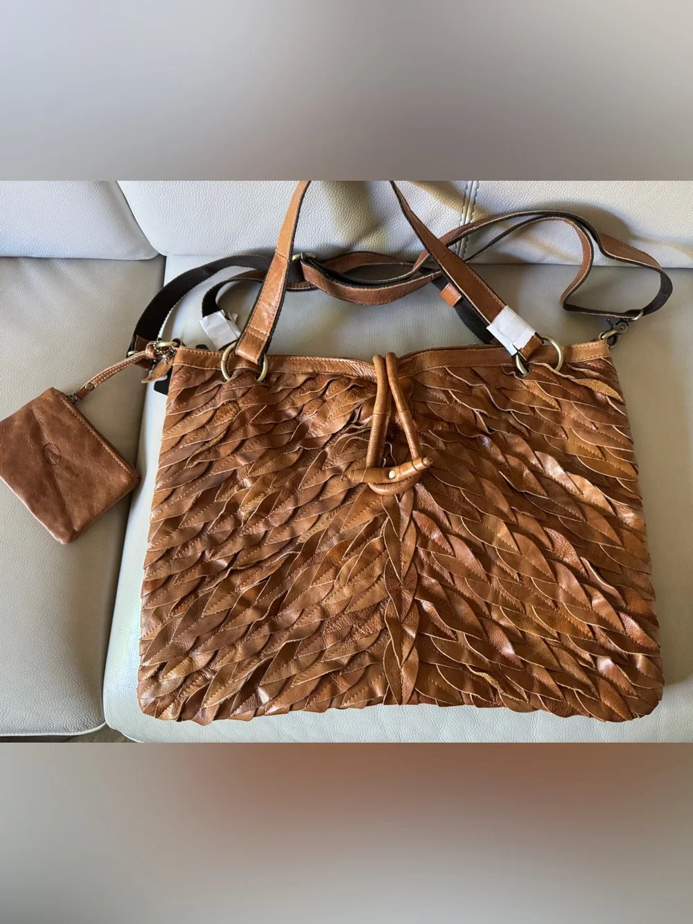 Ameri Leather Sana Leather Convertible Tote Bag